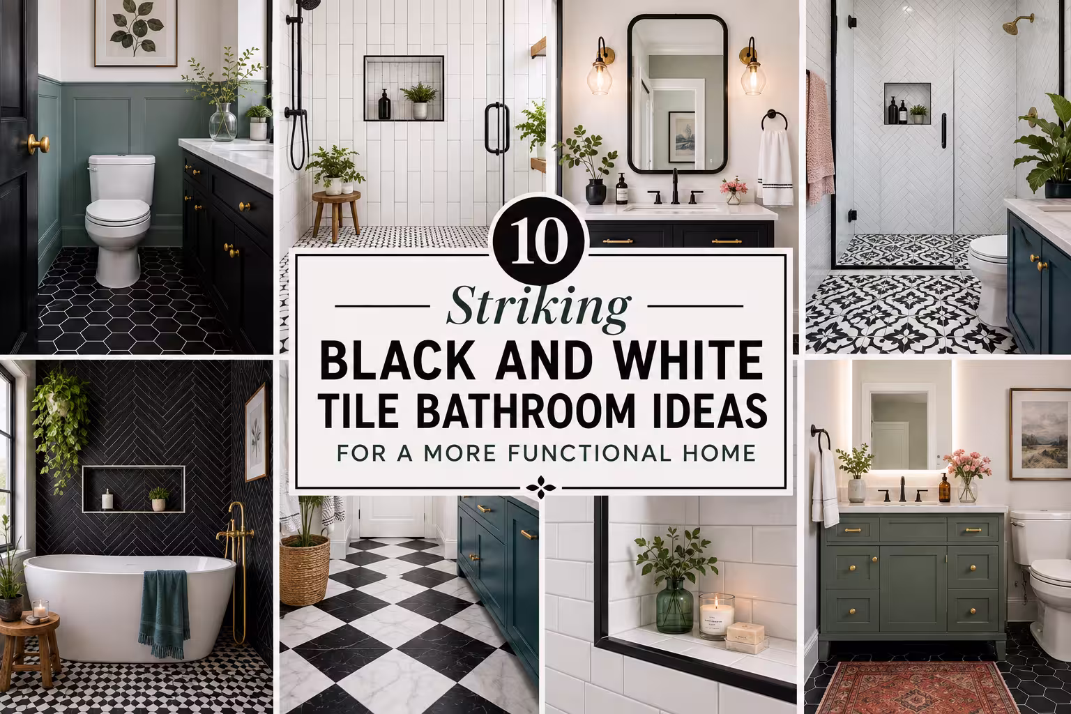 10 Striking Black and White Tile Bathroom Ideas for a More Functional Home