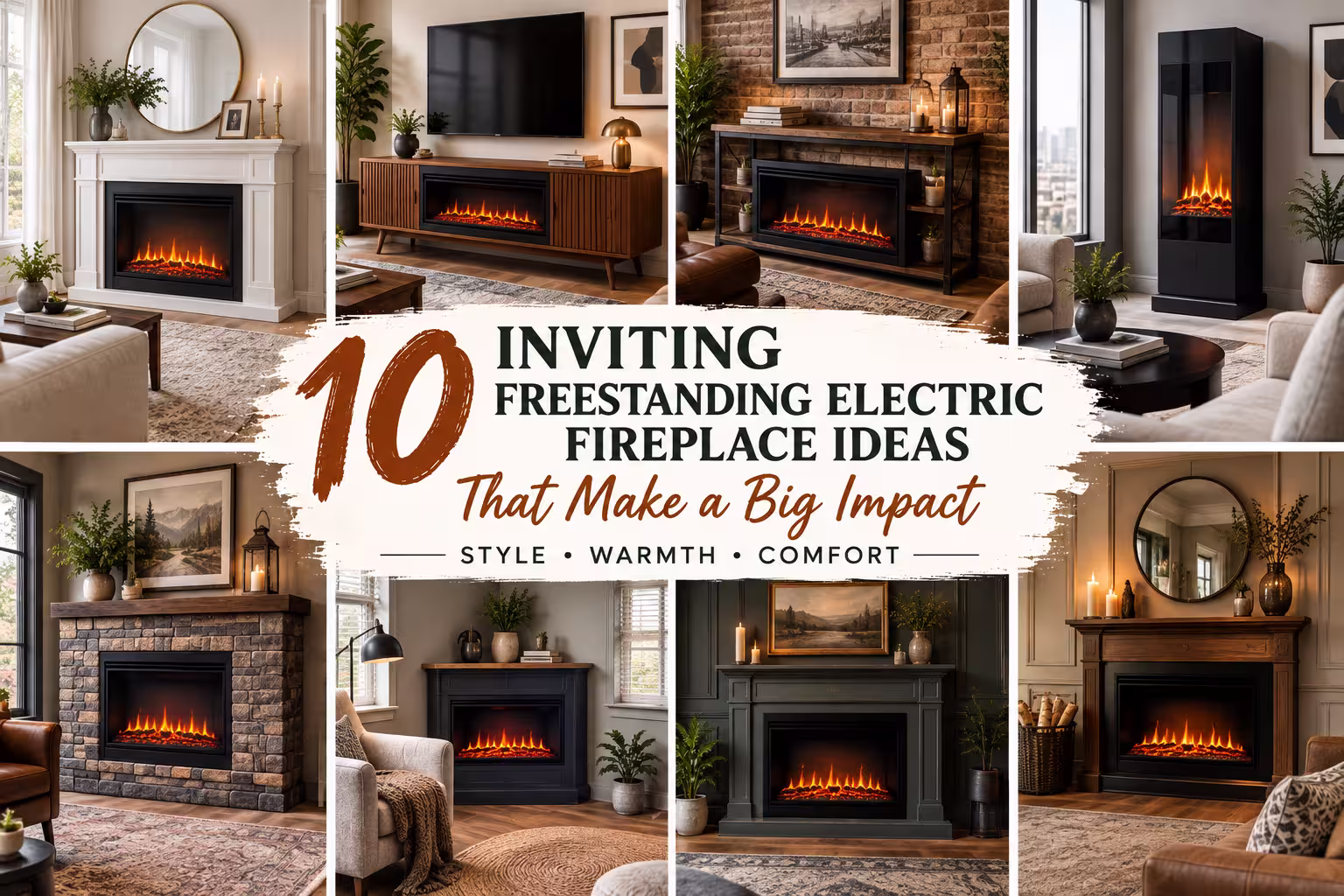 10 Inviting Free Standing Electric Fireplace Ideas That Make a Big Impact