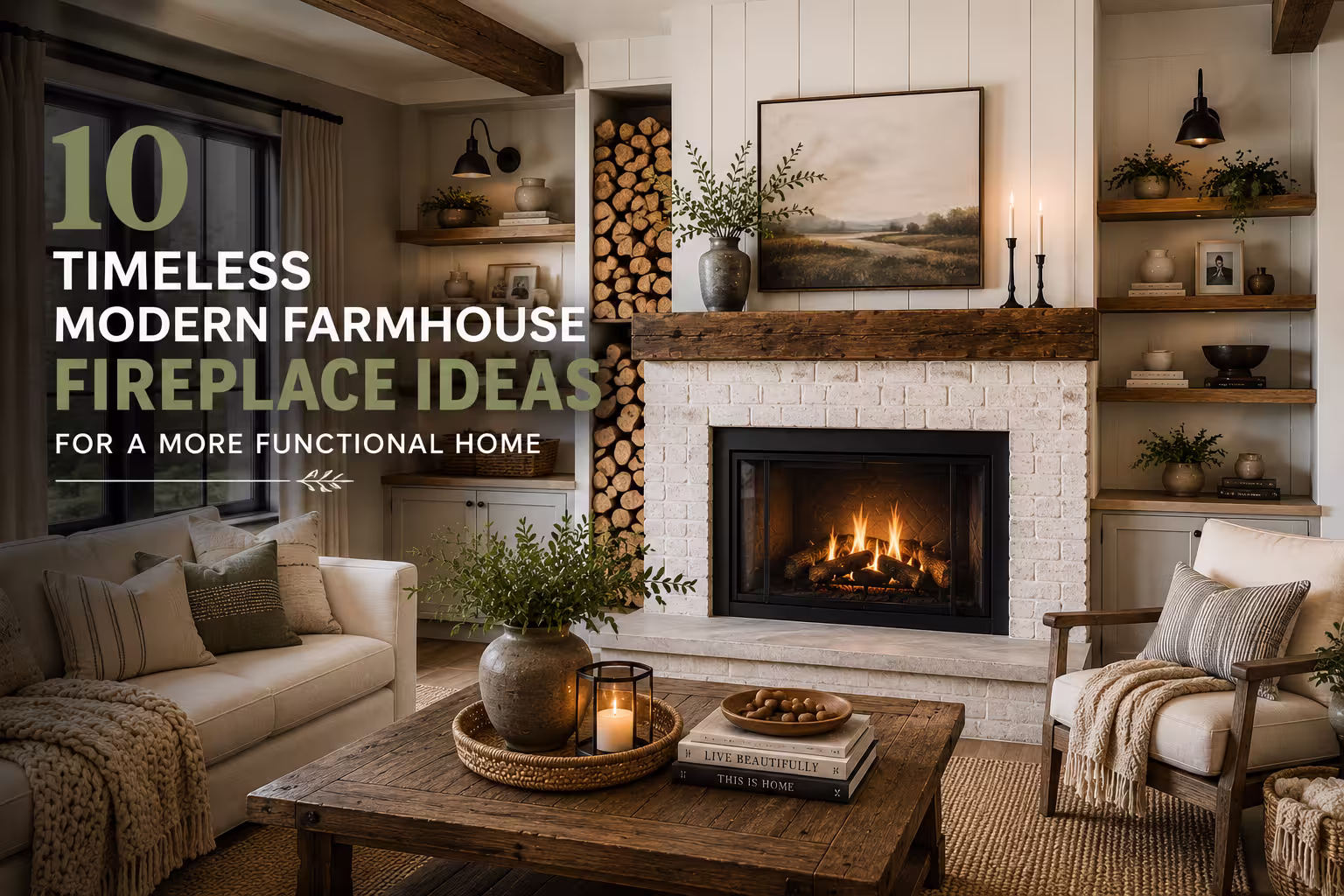 10 Timeless Modern Farmhouse Fireplace Ideas for a More Functional Home