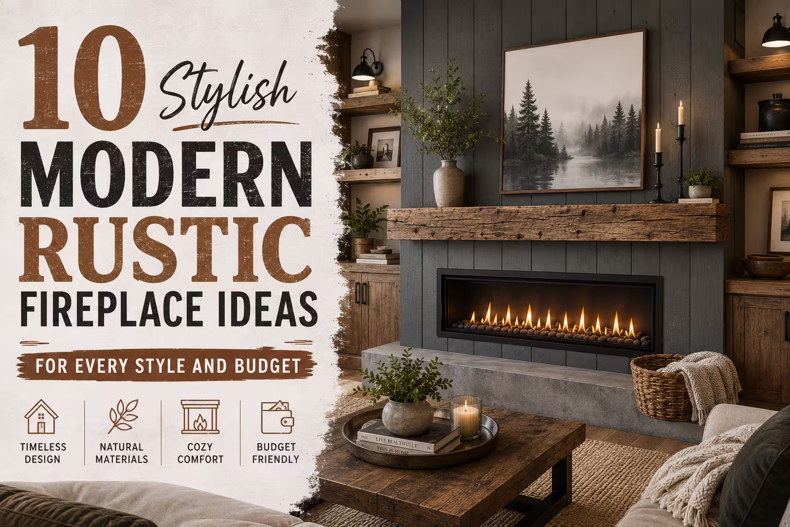 10 Stylish Modern Rustic Fireplace Ideas for Every Style and Budget