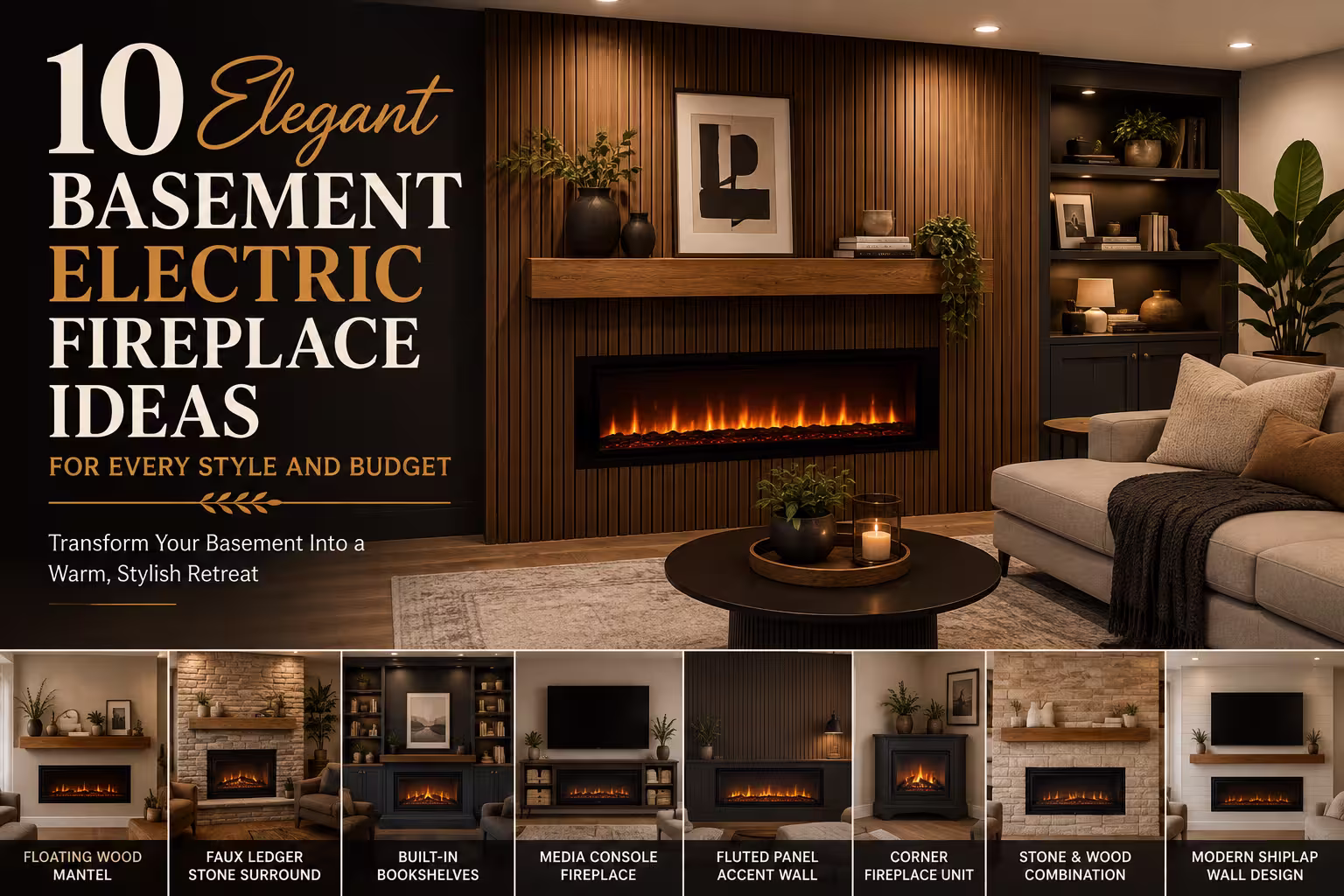 10 Elegant Basement Electric Fireplace Ideas for Every Style and Budget