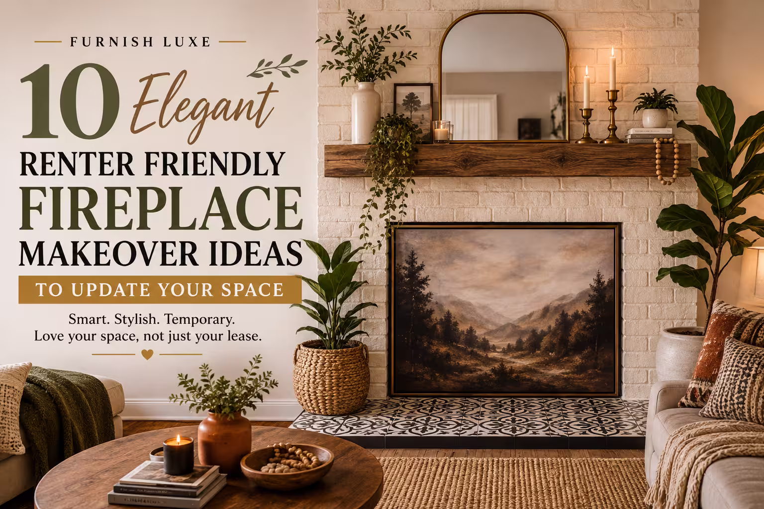 10 Elegant Renter Friendly Fireplace Makeover Ideas to Update Your Space