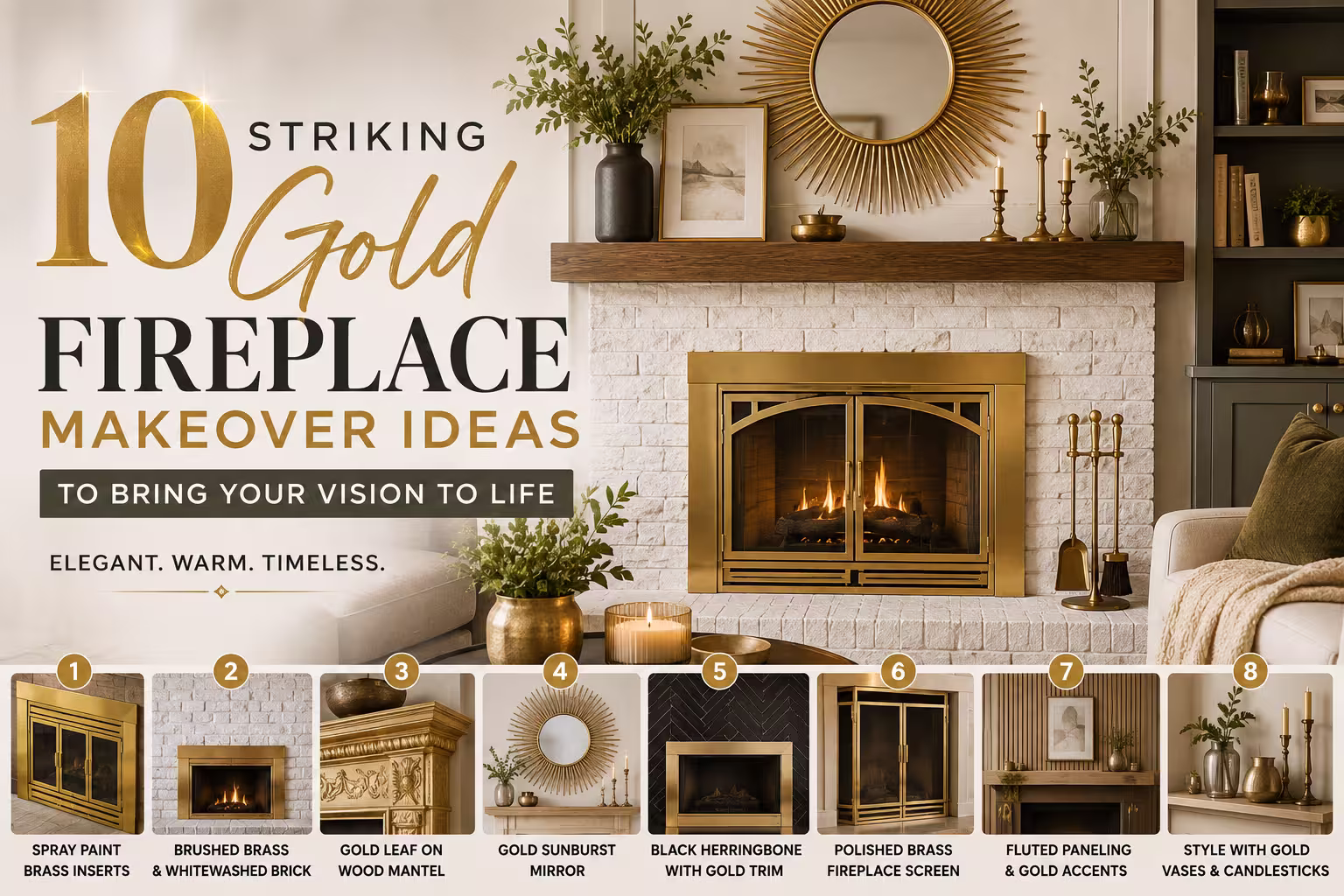 10 Striking Gold Fireplace Makeover Ideas to Bring Your Vision to Life