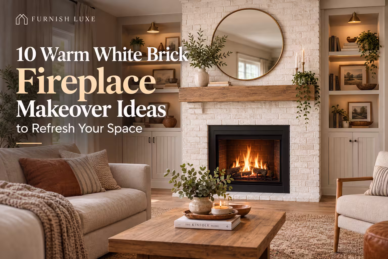 10 Warm White Brick Fireplace Makeover Ideas to Refresh Your Space
