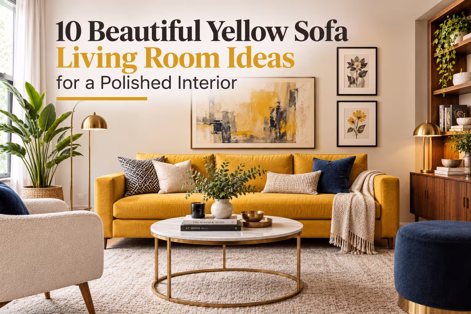 10 Beautiful Yellow Sofa Living Room Ideas for a Polished Interior