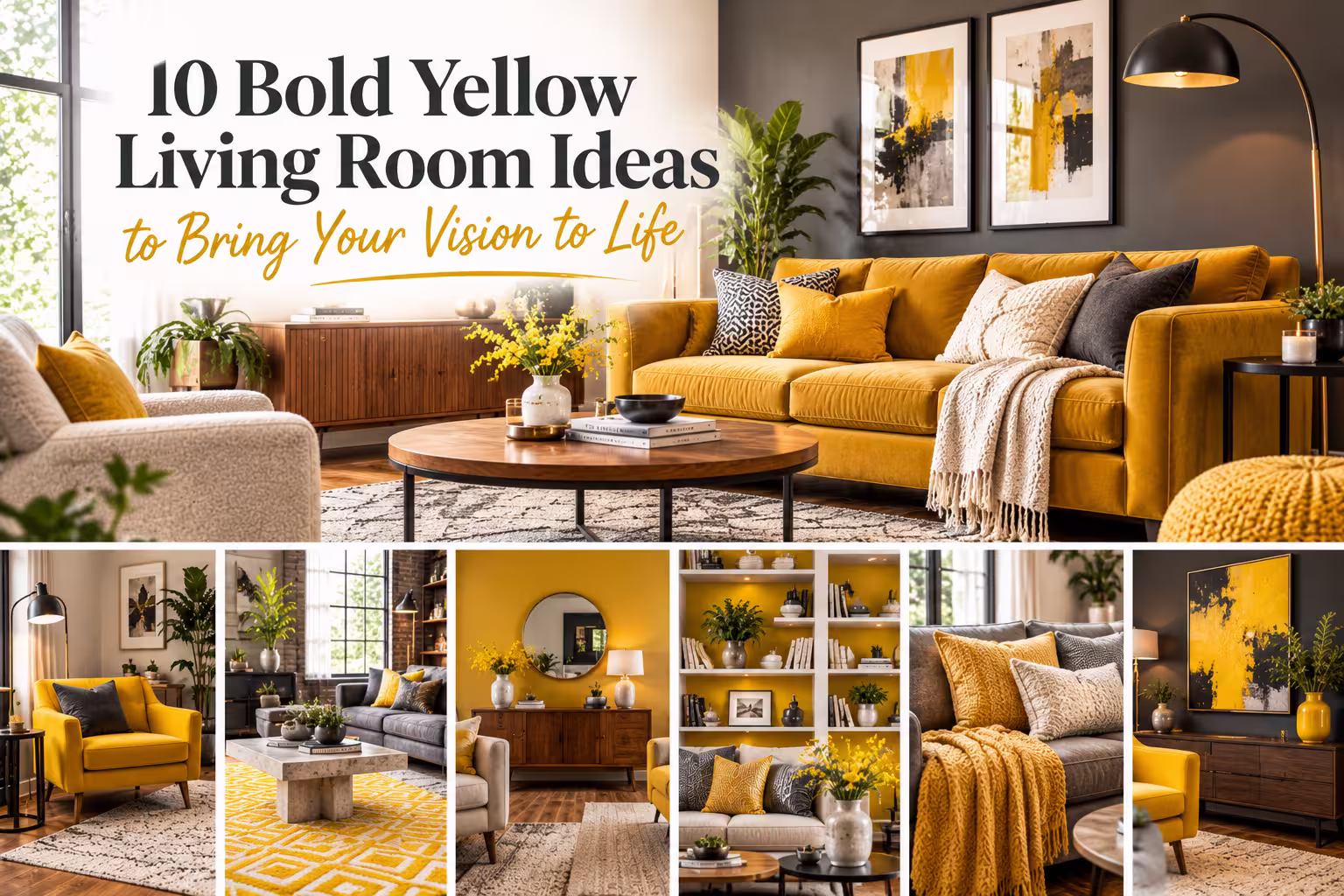 10 Bold Yellow Living Room Ideas to Bring Your Vision to Life